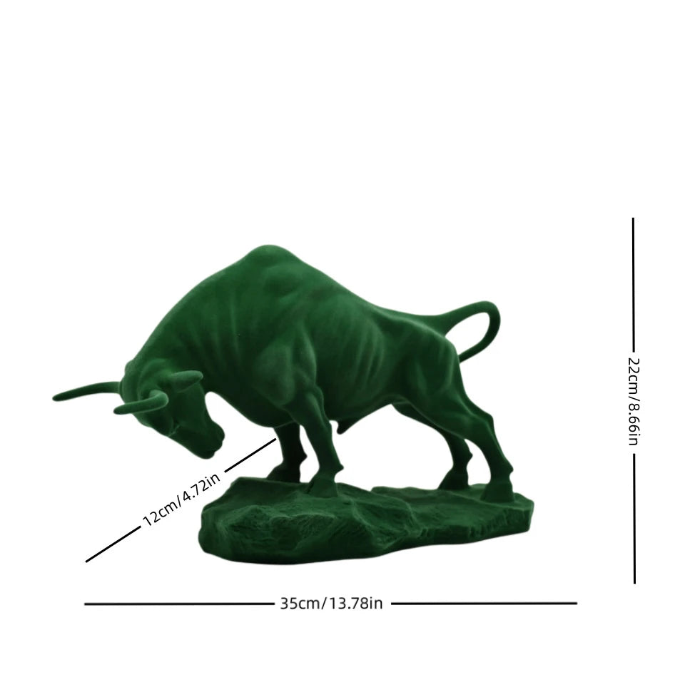 Colorful Water Transfer Resin Wall Street Bull Statue