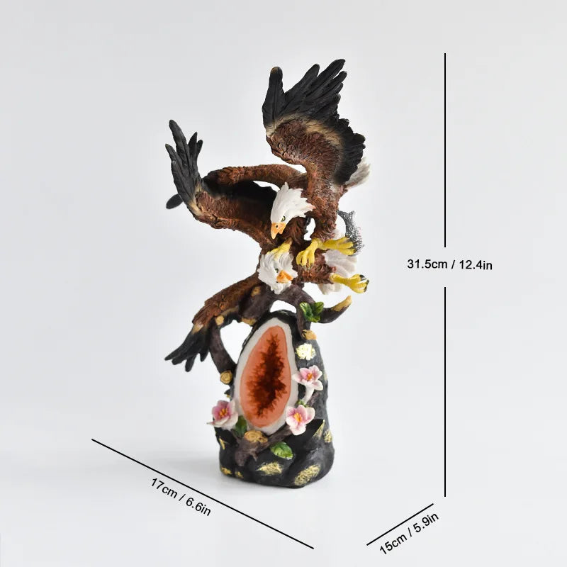 Resin Bald Eagle Falcon Simulation Animal Sculpture Figurine