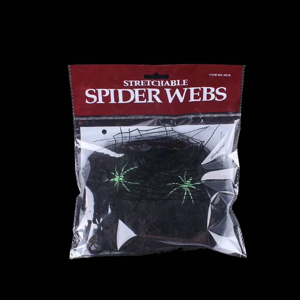 Stretchy Artificial Halloween Spider Web with Spiders