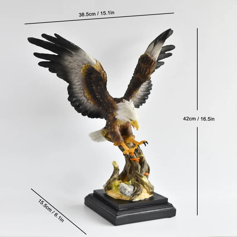 Resin Bald Eagle Falcon Simulation Animal Sculpture Figurine