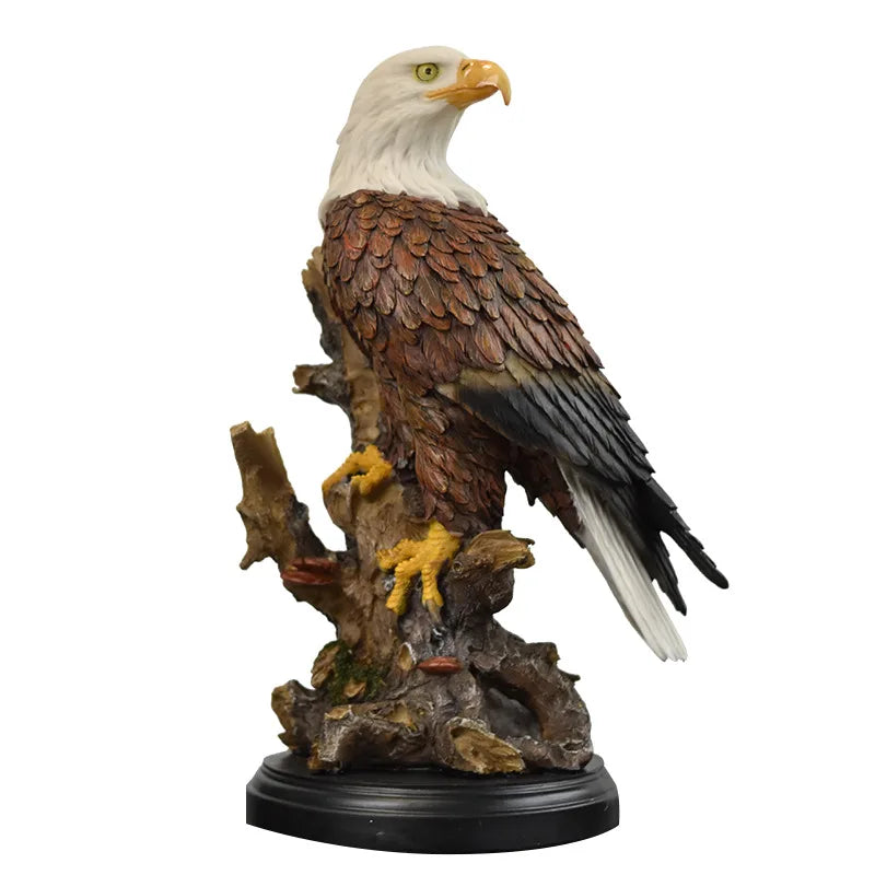 Resin Bald Eagle Falcon Simulation Animal Sculpture Figurine