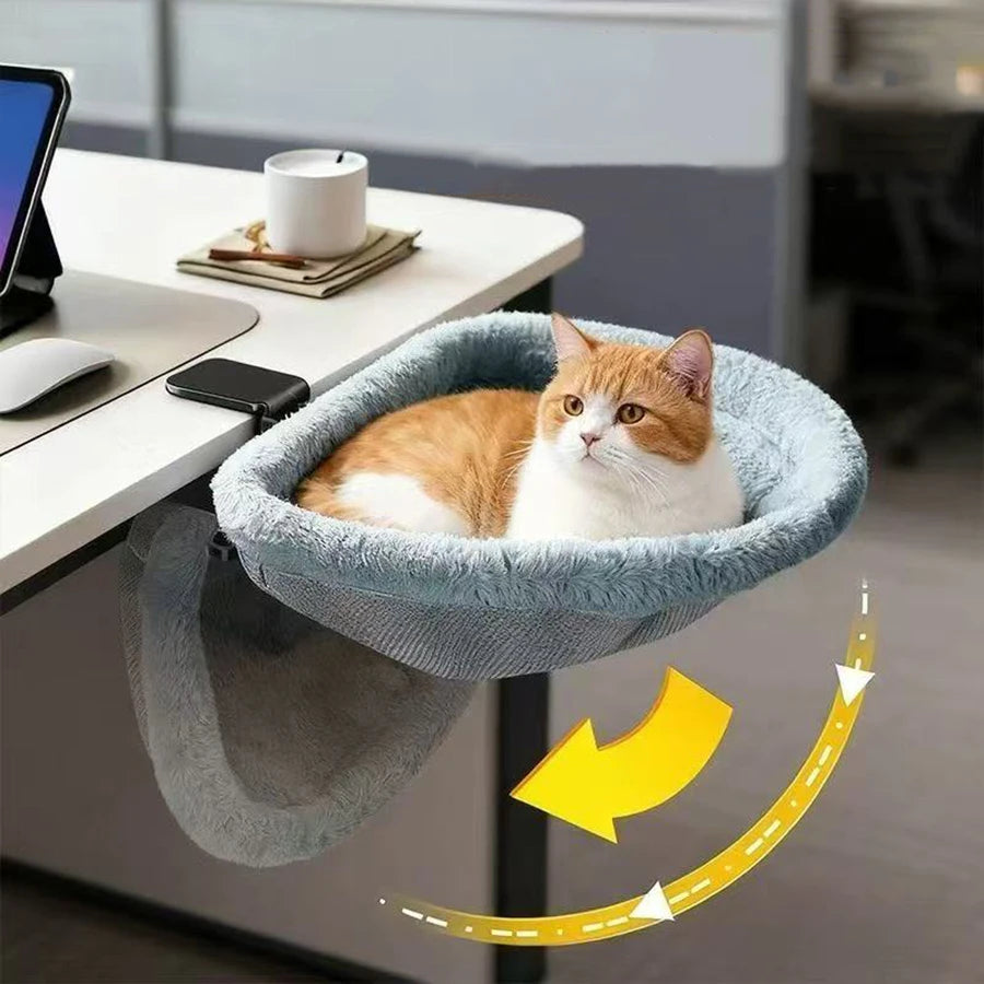 Folding Semi-Circular Cat Desk Hammock Perch