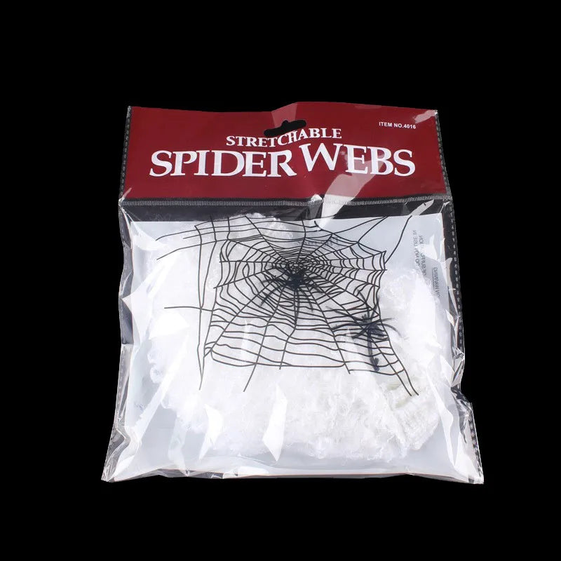 Stretchy Artificial Halloween Spider Web with Spiders