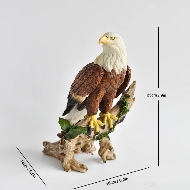 Resin Bald Eagle Falcon Simulation Animal Sculpture Figurine