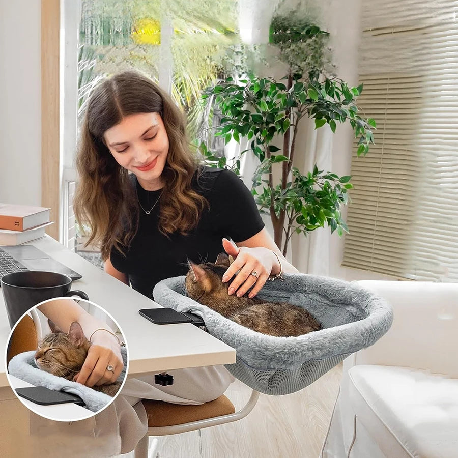Folding Semi-Circular Cat Desk Hammock Perch