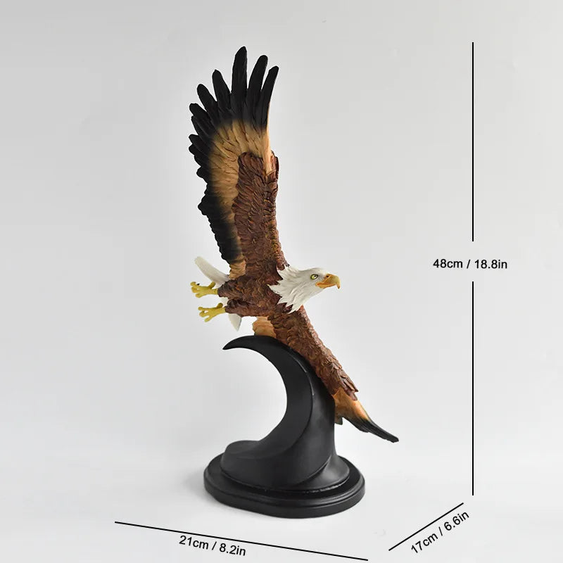 Resin Bald Eagle Falcon Simulation Animal Sculpture Figurine