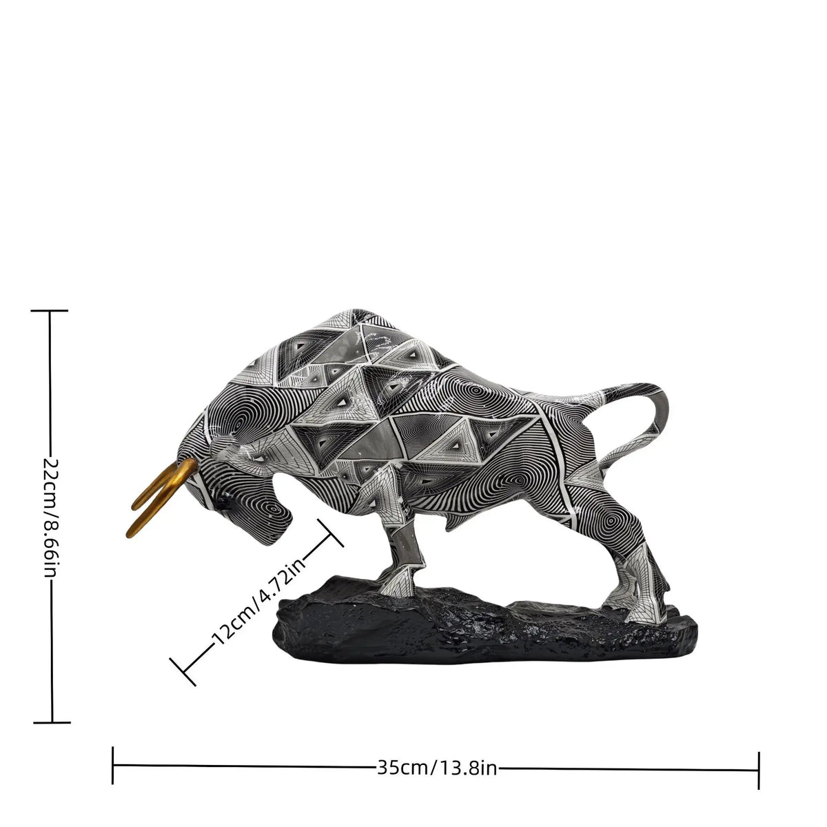 Colorful Water Transfer Resin Wall Street Bull Statue