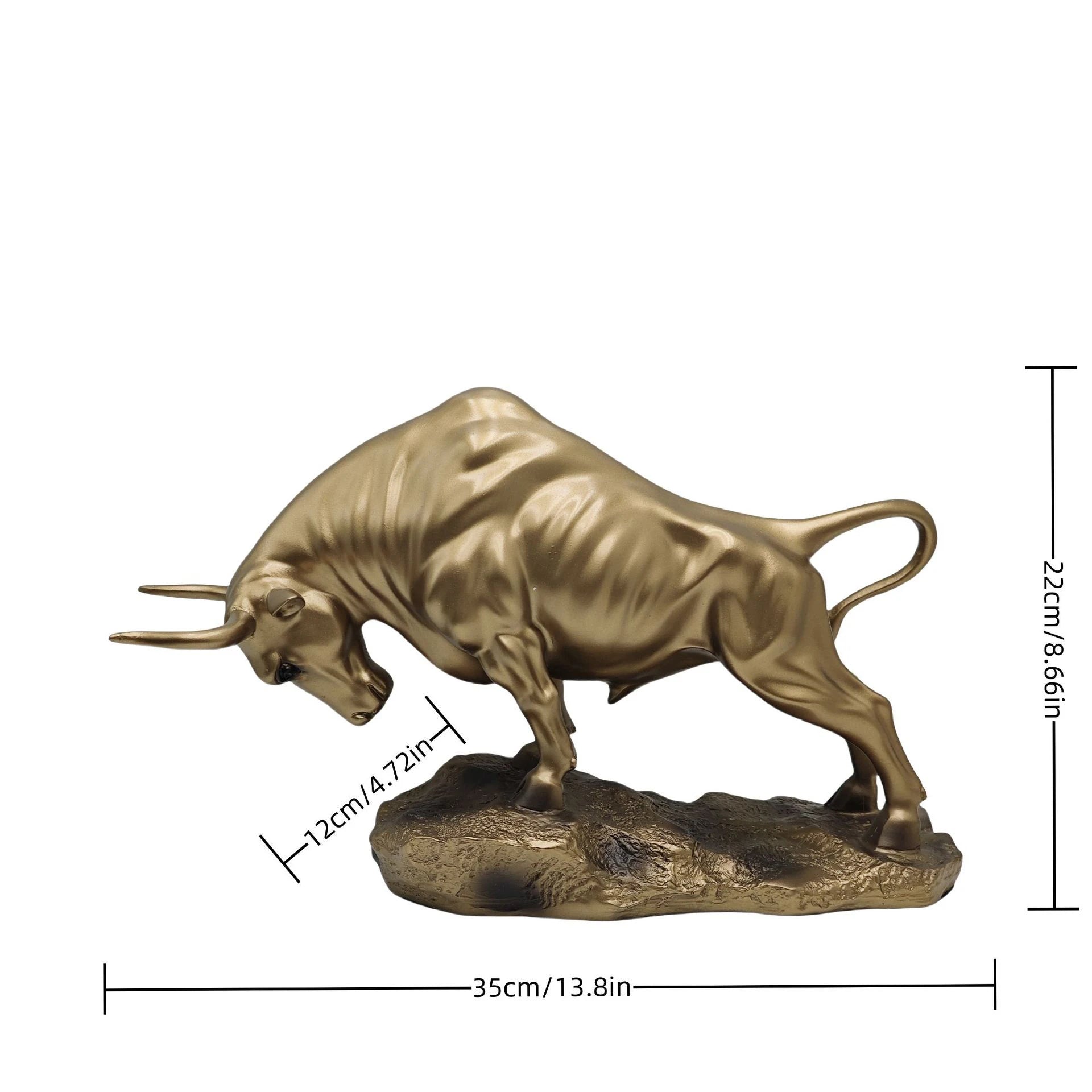 Colorful Water Transfer Resin Wall Street Bull Statue