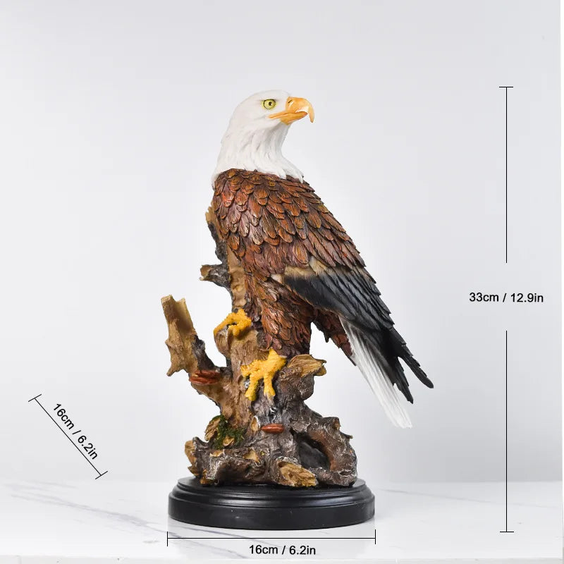 Resin Bald Eagle Falcon Simulation Animal Sculpture Figurine