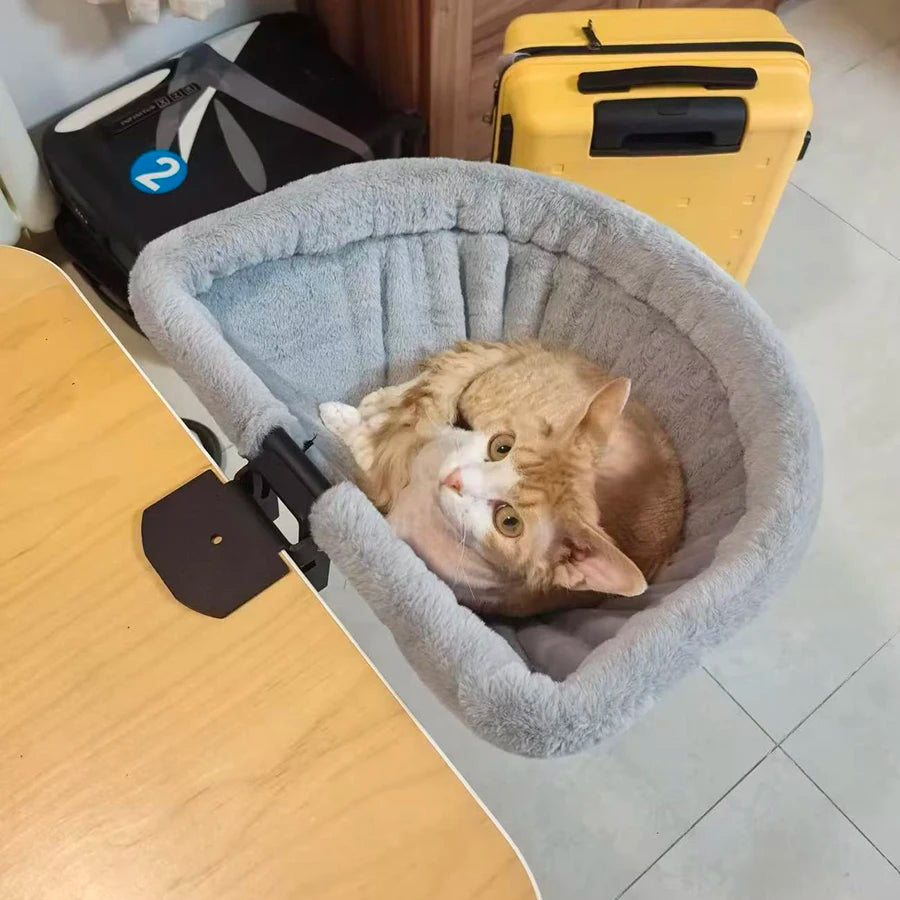 Folding Semi-Circular Cat Desk Hammock Perch