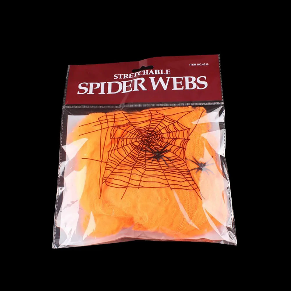 Stretchy Artificial Halloween Spider Web with Spiders