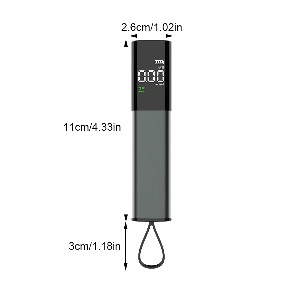 Professional Portable Alcohol Tester with LED Display and Type-C Charging