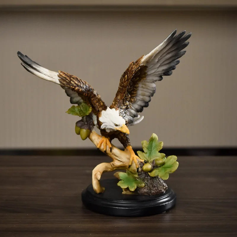 Resin Bald Eagle Falcon Simulation Animal Sculpture Figurine