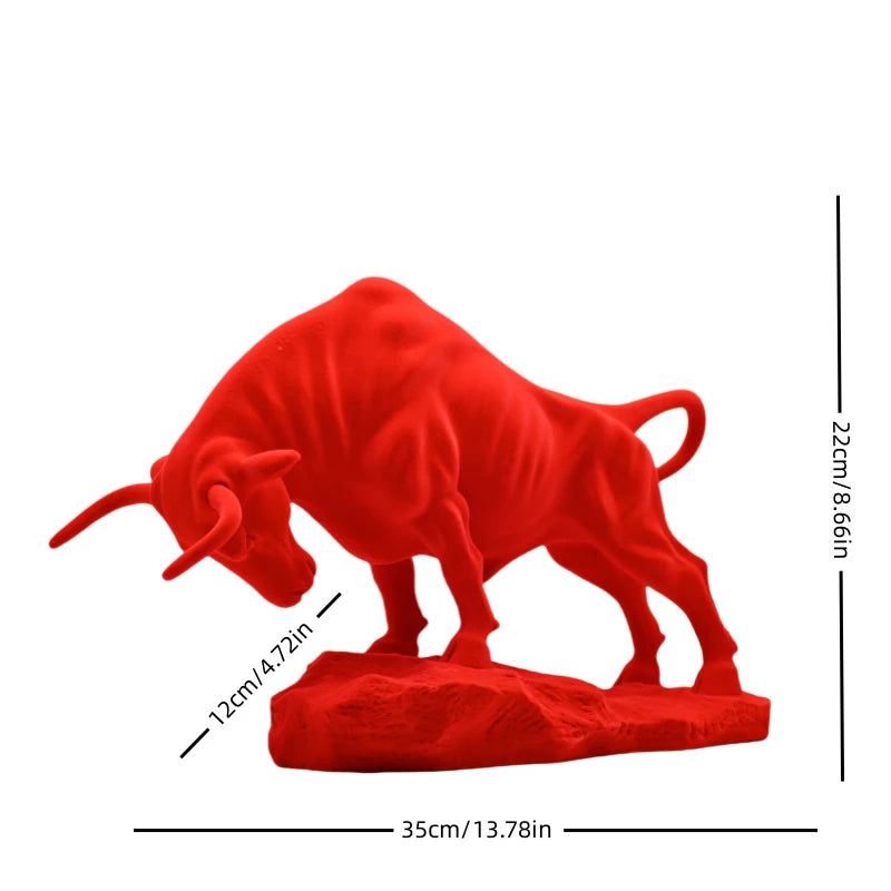 Colorful Water Transfer Resin Wall Street Bull Statue