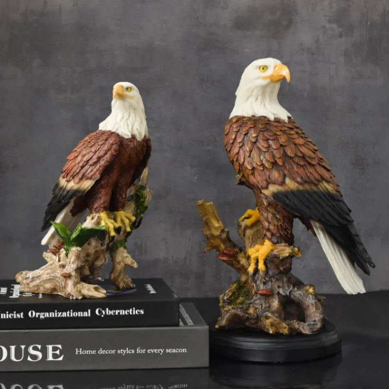 Resin Bald Eagle Falcon Simulation Animal Sculpture Figurine