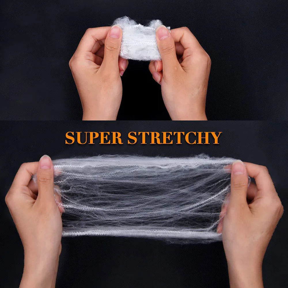 Stretchy Artificial Halloween Spider Web with Spiders