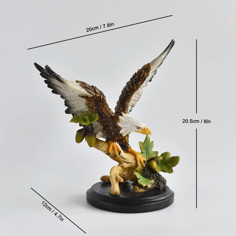 Resin Bald Eagle Falcon Simulation Animal Sculpture Figurine