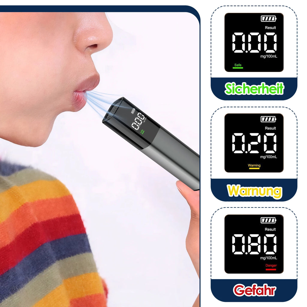 Professional Portable Alcohol Tester with LED Display and Type-C Charging
