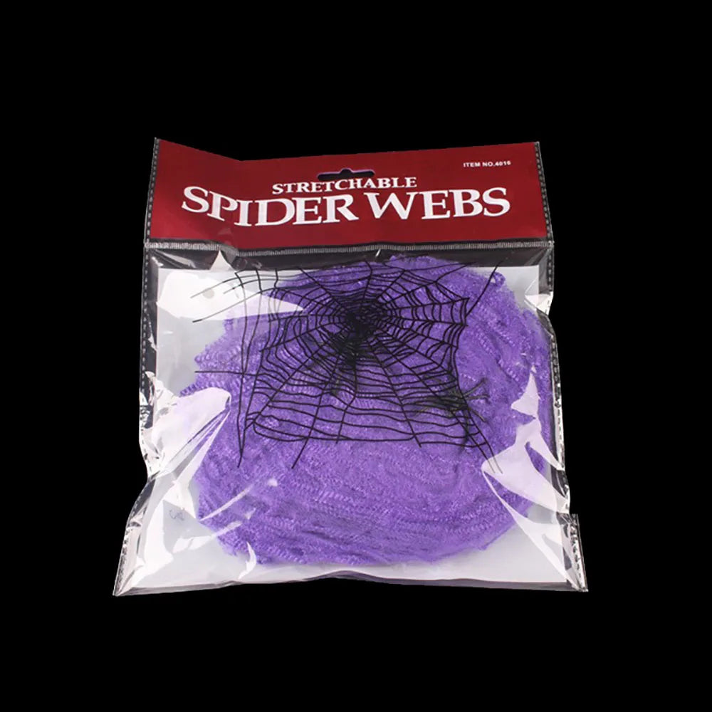 Stretchy Artificial Halloween Spider Web with Spiders