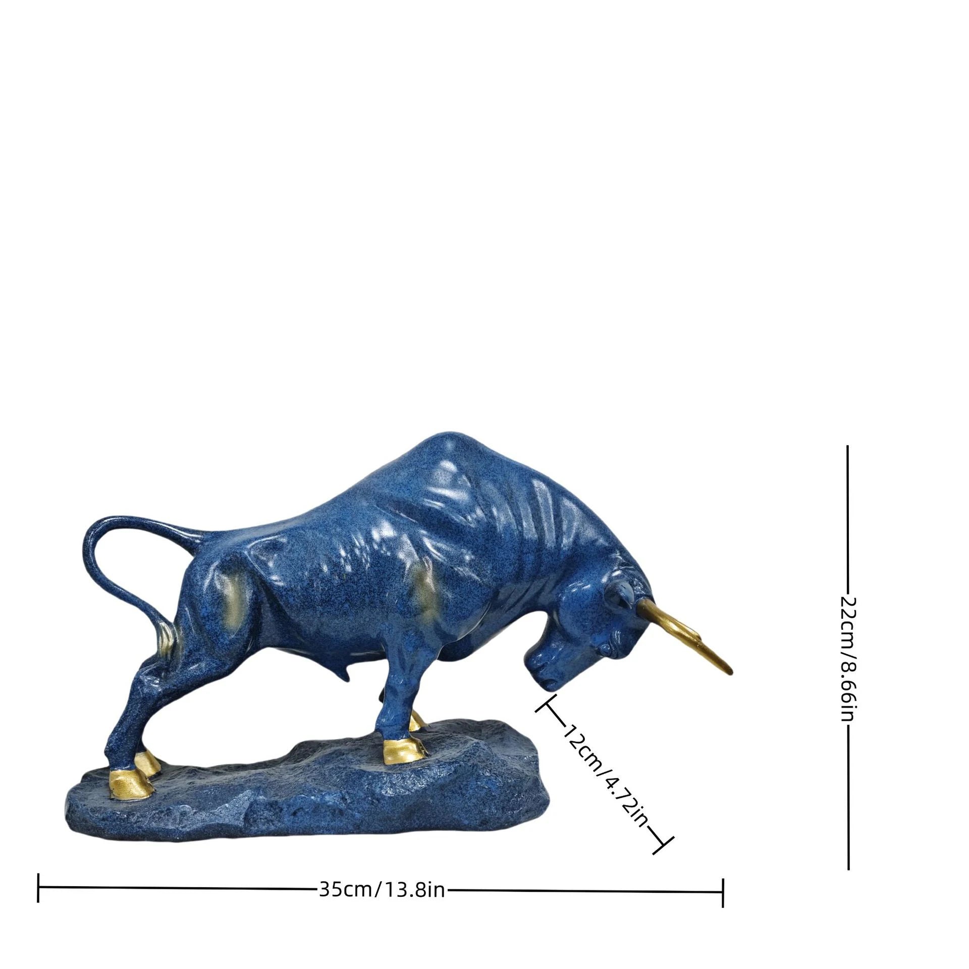 Colorful Water Transfer Resin Wall Street Bull Statue
