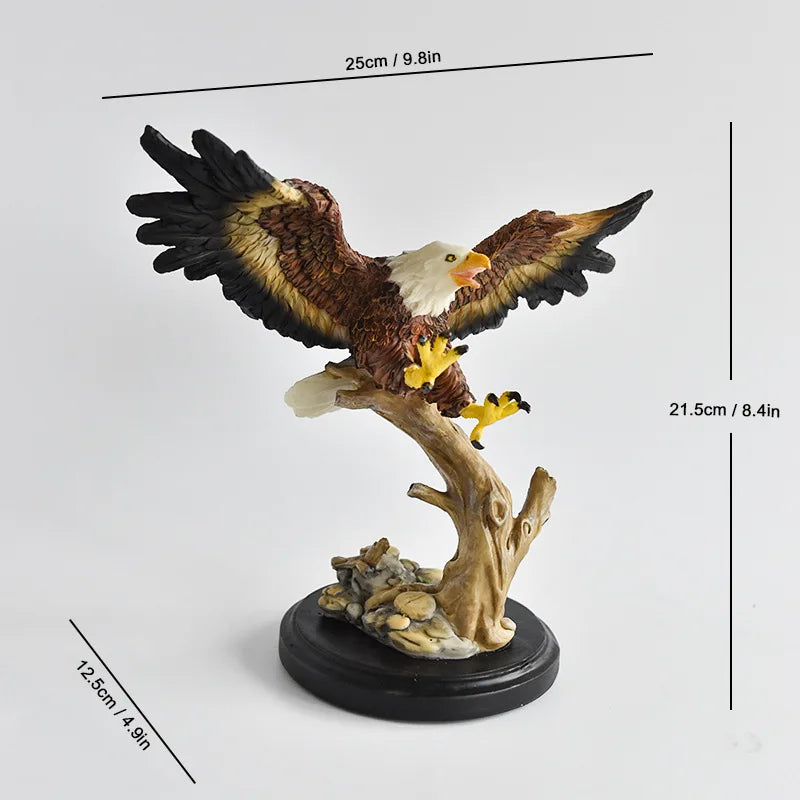 Resin Bald Eagle Falcon Simulation Animal Sculpture Figurine