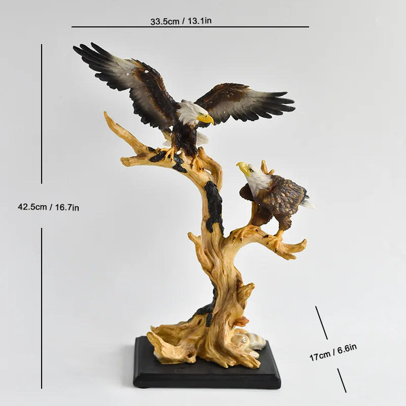 Resin Bald Eagle Falcon Simulation Animal Sculpture Figurine