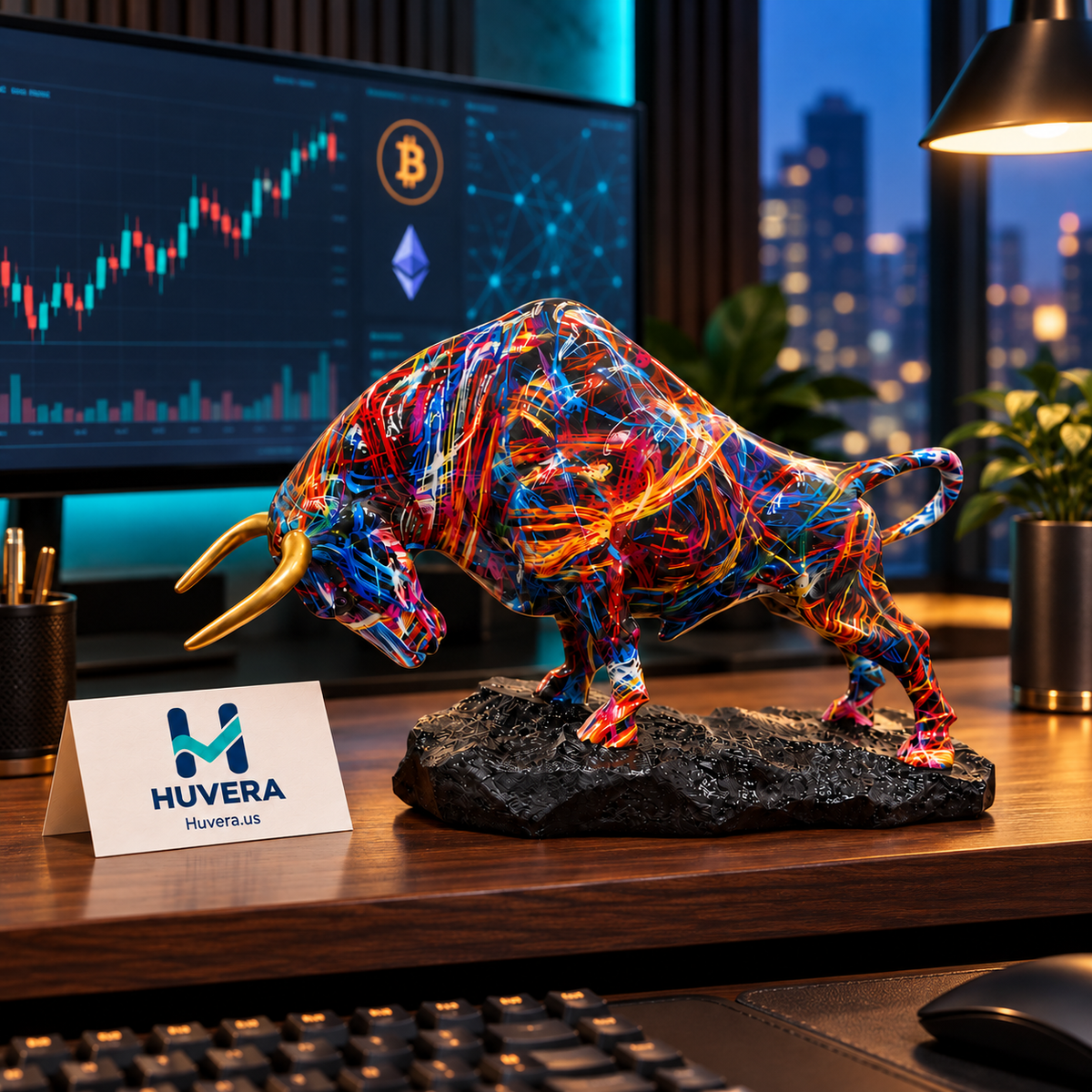 Charging Bull Statement Sculpture